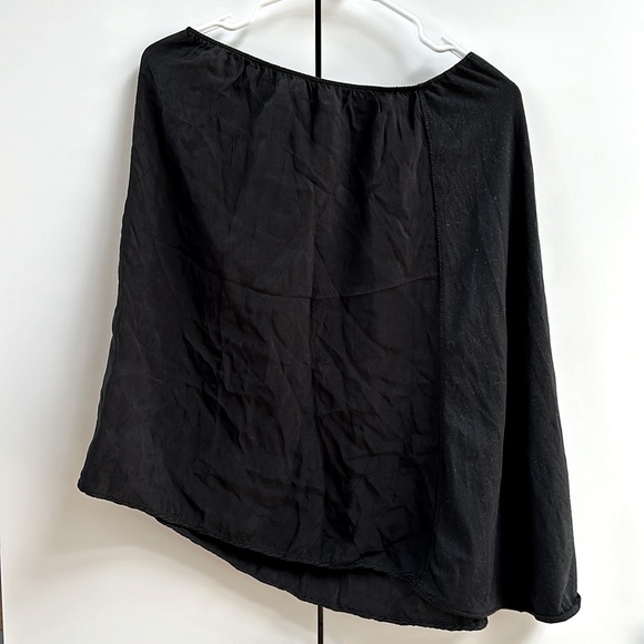 James Perse - asymmetric midi satin panel skirt black 3 - Picture 2 of 7